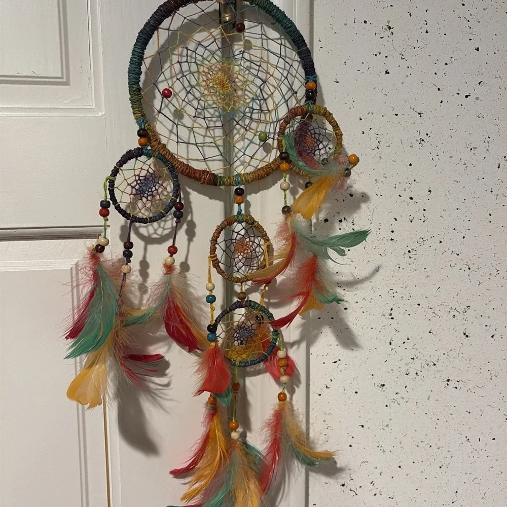 Dream catcher rainbow color dreamcatcher Purple green blue yellow orange EUC